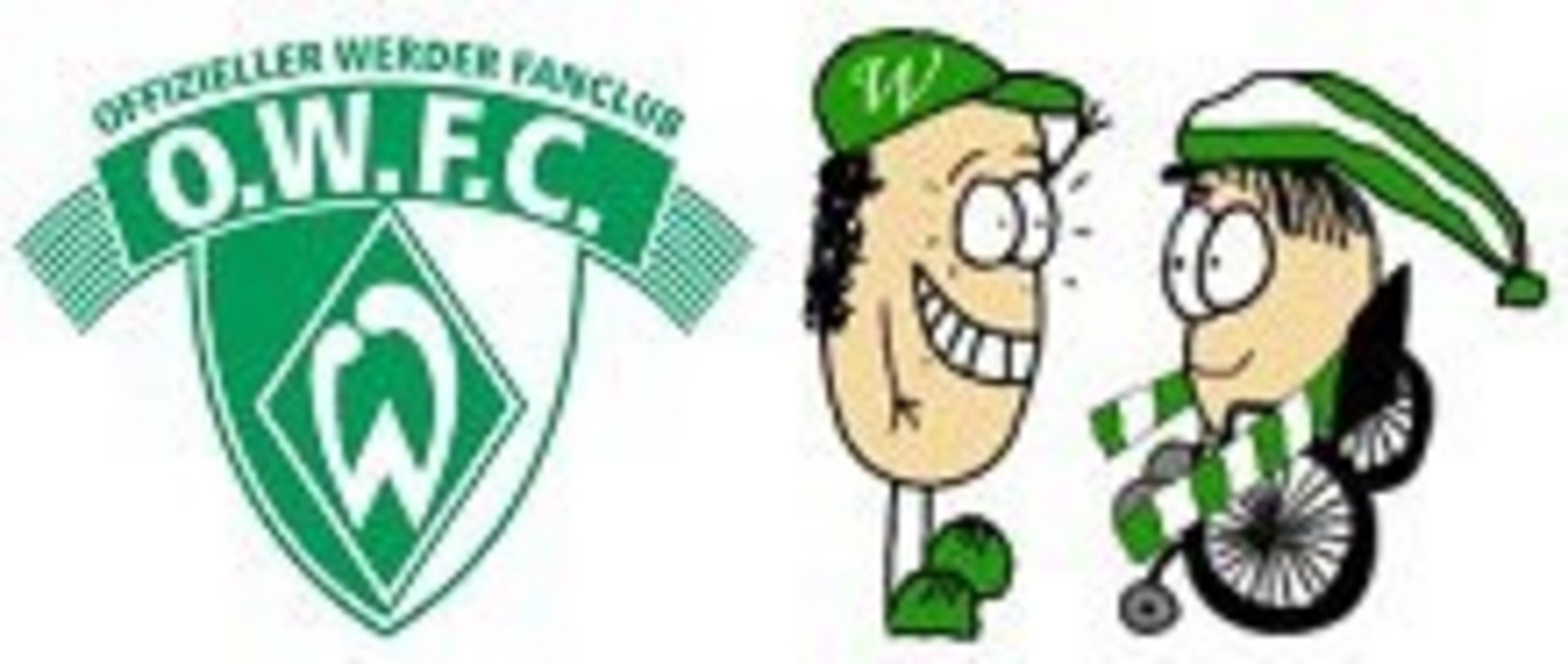 Das Logo der Wheelers setzt sich zusammen aus dem SV Werder Bremen Wappen mit der Banderole Offizieller Werder Fanclub O.W.F.C. Neben dem Wappen sind zwei gezeichnete Männchen in grün-weißen Fanutensilien. Eines der Männchen sitzt in einem gezeichneten Rollstuhl.