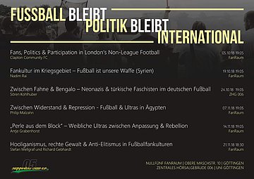 Zur Veranstaltung: "Fußball bleibt Politik bleibt international"