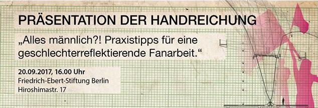 Zum Event ""Alles männlich?! Praxistipps für eine geschlechterreflektierende Fanarbeit""